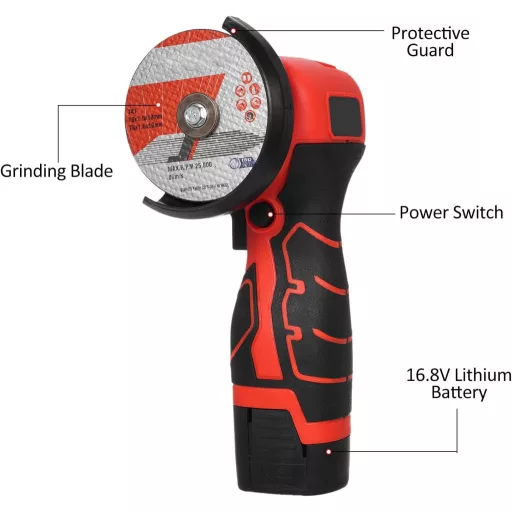 Mulcort Akkus Sarokcsiszoló 7000RPM 16.8V 2 Akkumulátorral