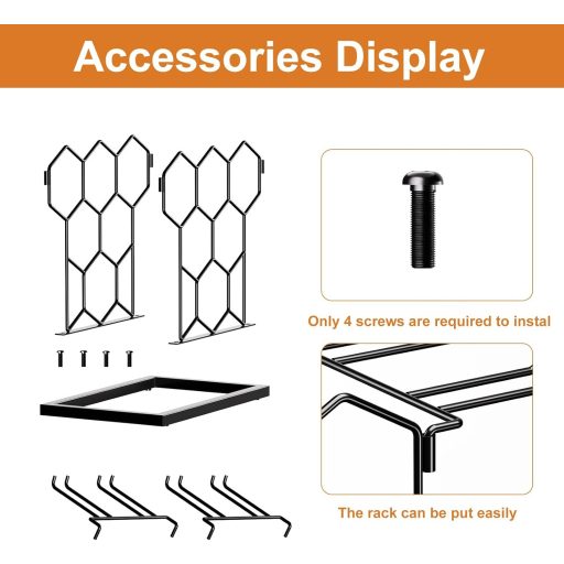 Suport de vin pentru masă THYGIFTREE, hexagonal, pentru 8 sticle, negru