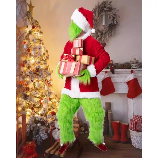 Kostým Zelené Monštrum BootyBay pre Dospelých - 7-dielny Grinch Mikulášsky Kostým na Halloween, Karneval a Vianočné Párty