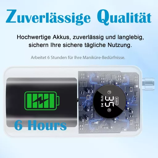 Enniewi 35000 RPM Elektromos Körömcsiszoló LED Kijelzővel, Töltöthető, Halk, Professzionális