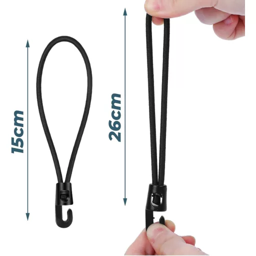 JULMELON Bungee Cord 20 db Horogos Gumikötél 15 cm Ponyvafeszítő