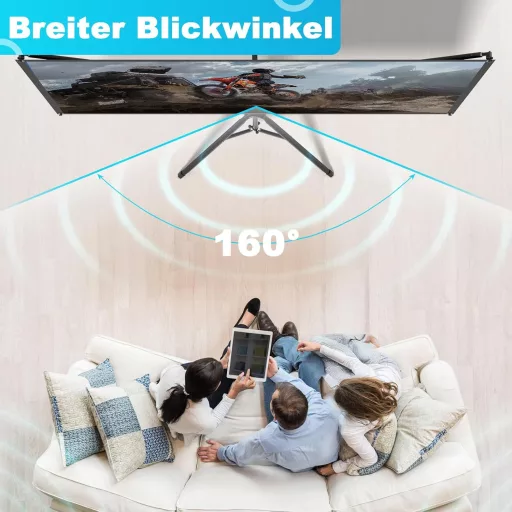 Ecran de proiecție VISULAPEX de 80 inchi ALR, 16:9 HD, cu trepied, pentru cinema acasă