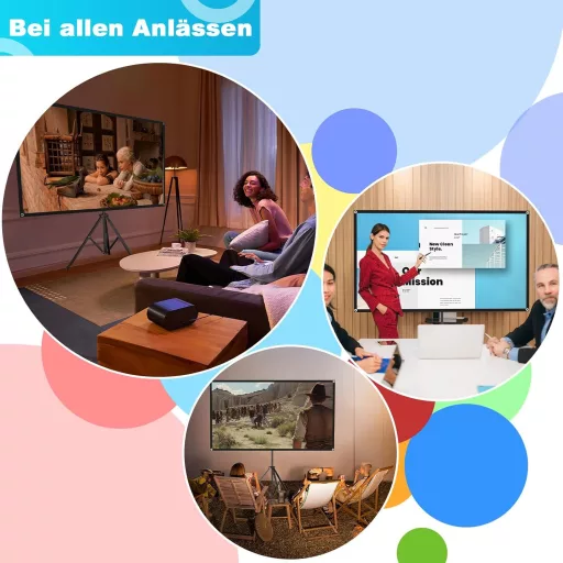 Ecran de proiecție VISULAPEX de 80 inchi ALR, 16:9 HD, cu trepied, pentru cinema acasă