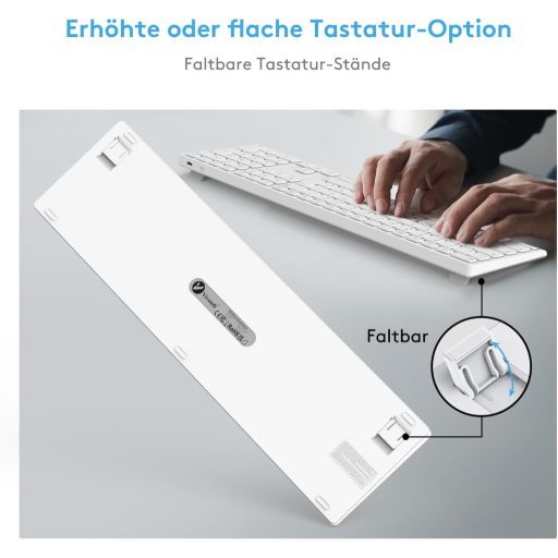 Yivandi Wireless Bluetooth Billentyűzet Mac-hez QWERTZ Numerikus Billentyűzettel