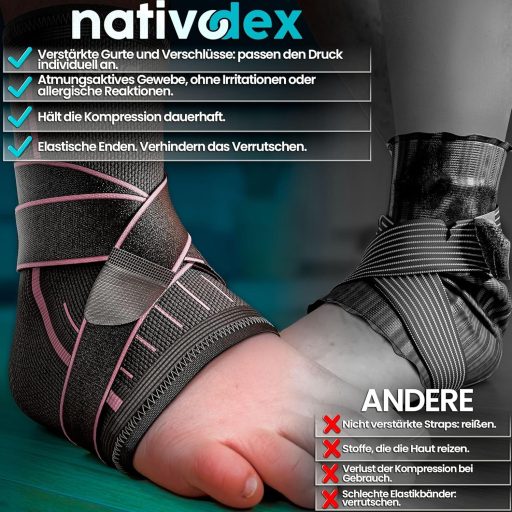 NativoDex Állítható Bokaszorító Plantar Fasciitis és Achilles Ín Támogatáshoz