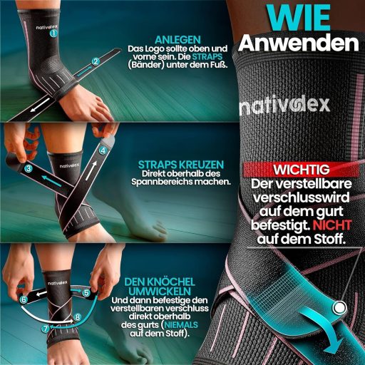 NativoDex Állítható Bokaszorító Plantar Fasciitis és Achilles Ín Támogatáshoz