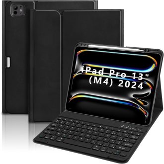   GAOJIE iPad Pro 13-inčni M4 2024 Bluetooth tipkovnica futrola AZERTY francuska crna