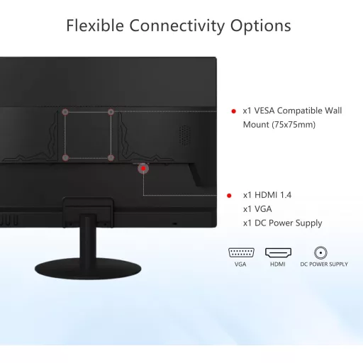 SKitphrati 20" üzleti monitor 1600x900 HDMI VGA 75Hz fekete