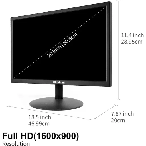 SKitphrati 20" üzleti monitor 1600x900 HDMI VGA 75Hz fekete