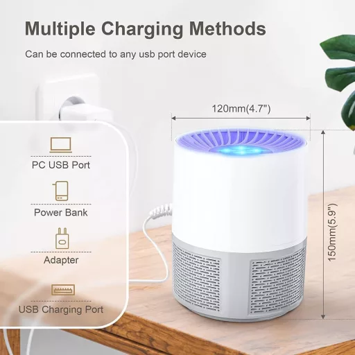 Aparat Anti-Insecte Electric Aparatoo - Lampă UV Anti-Țânțari, Distrugător Portabil de Insecte USB, Capcană Silențioasă pentru Muște, pentru Acasă, Camping, Grădină