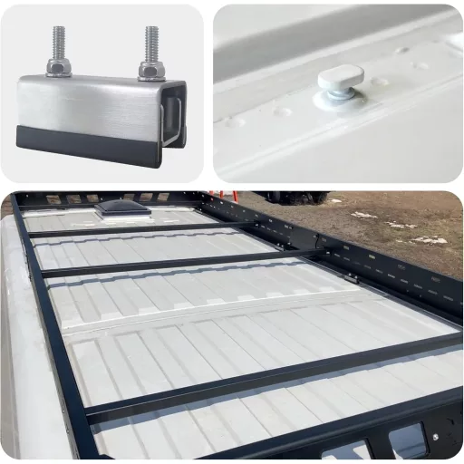 BSWAN 304 Kit de montaj bare portbagaj din oțel inoxidabil pentru furgonete ProMaster, Boxer, Ducato, Jumper - Set de montare 6 buc.