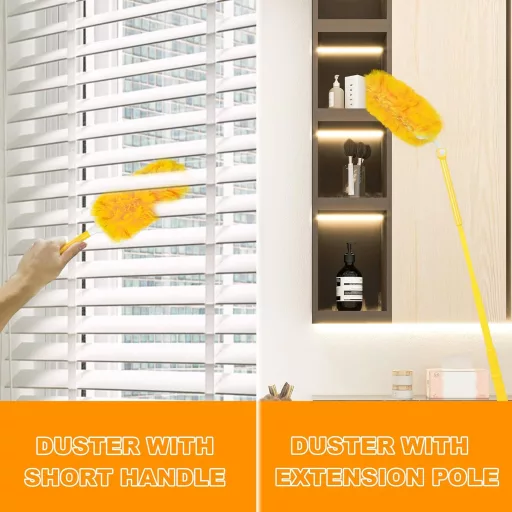 JEHONN Portörlő Utántöltő Csomag 20db Swiffer Dusterrel Kompatibilis, 360° Porvonzó, Teleszkópos Nyéllel, Állítható Fogantyúval, Állatszőr é