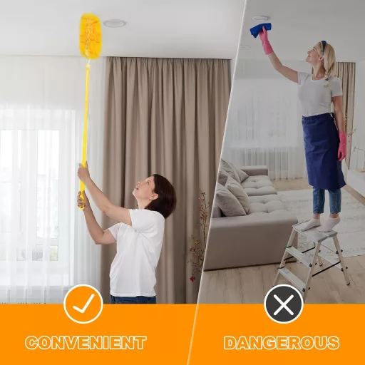 JEHONN Rezerve Lavete Praf, 20 buc, Compatibile cu Swiffer Duster, Atracție praf 360°, Mâner Telescopic, Mâner Ajustabil, Păr de animale ș.a.