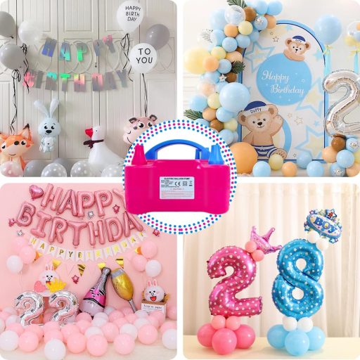 YEPVIE 600W Elektromos Léggömb Pumpa Dupla Fúvókával és 14 Garland Szett