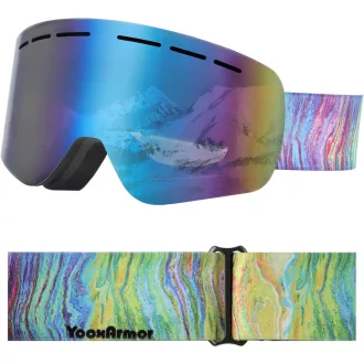   Ochelari de schi pentru copii YOOXARMOR, lentilă dublă anti-aburire, 6-14 ani, protecție UV400