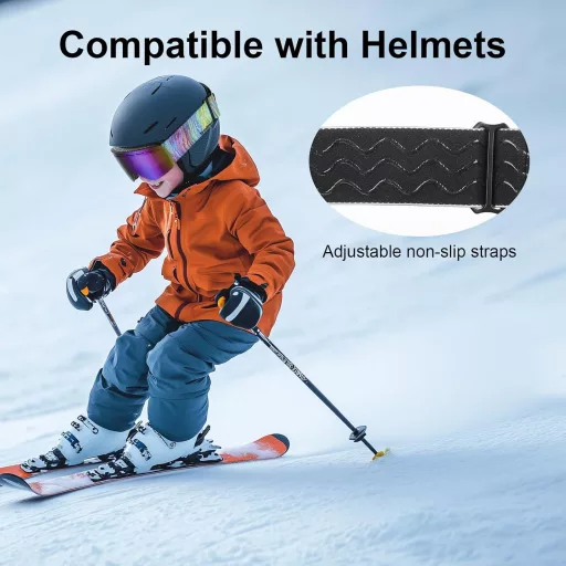 Ochelari de schi pentru copii YOOXARMOR, lentilă dublă anti-aburire, 6-14 ani, protecție UV400