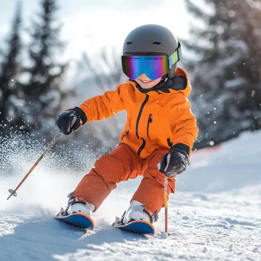 Ochelari de schi pentru copii YOOXARMOR, lentilă dublă anti-aburire, 6-14 ani, protecție UV400