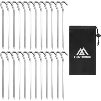   flintronic Sátor Szeg 18cm Alumínium 24db Kemény Fém Sátorcövek Kempinghez