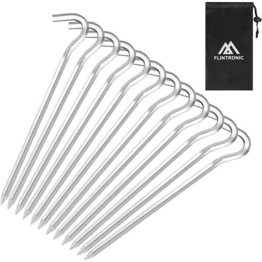 flintronic Sátor Szeg 18cm Alumínium 24db Kemény Fém Sátorcövek Kempinghez