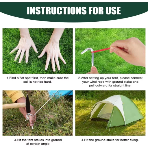 flintronic Piroane Cort 18cm Aluminiu 24buc. Țăruși Cort Metal Dur pentru Camping