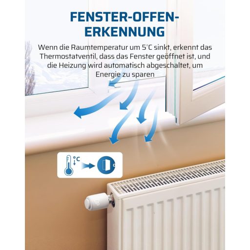 DEWENWILS Zigbee okos termosztát radiátorhoz, programozható fűtésszabályozás, Alexa és Google Home kompatibilis