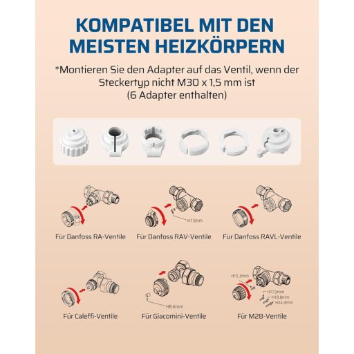 Termostat inteligent Zigbee DEWENWILS pentru calorifer, control programabil al încălzirii, compatibil cu Alexa și Google Home