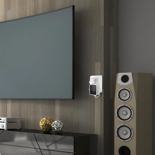 Držiak na stenu Akoemxeeo pre Blink Sync Module 2 - Biely plastový držiak s USB káblom, pre kamerový systém Blink, inštalácia bez vŕtania