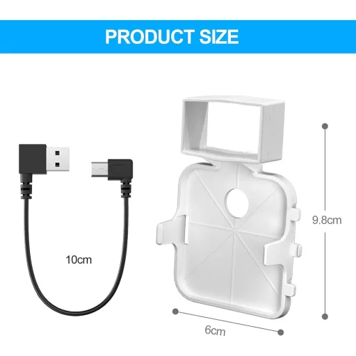 Držiak na stenu Akoemxeeo pre Blink Sync Module 2 - Biely plastový držiak s USB káblom, pre kamerový systém Blink, inštalácia bez vŕtania