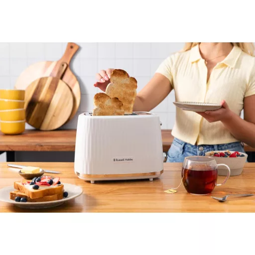 Russell Hobbs Eden 27370-56 kenyérpirító 2 szeletes fehér 6 fokozat leolvasztás funkcióval