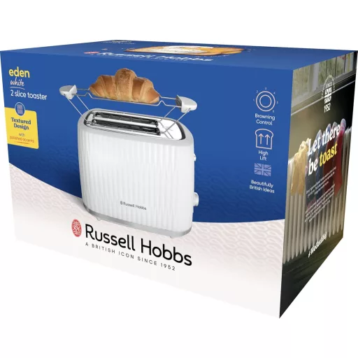 Russell Hobbs Eden 27370-56 kenyérpirító 2 szeletes fehér 6 fokozat leolvasztás funkcióval