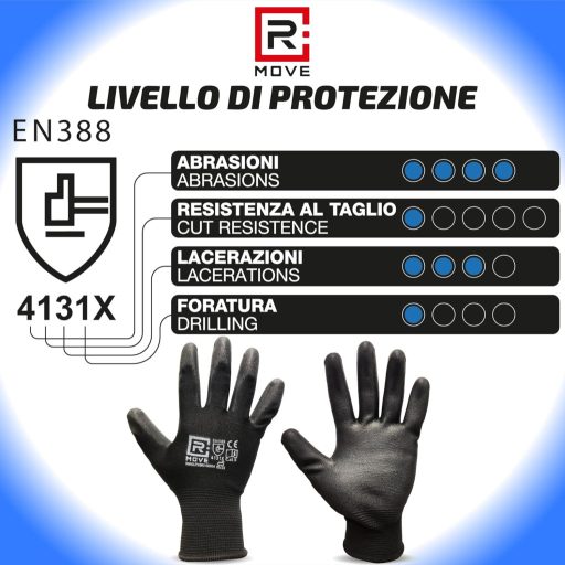 R MOVE 12 Perechi Mănuși de Protecție XL Îmbrăcăminte de Lucru, Mănuși Rezistente la Uzură și Tăiere pentru Bărbați și Femei