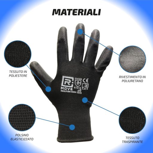 R MOVE 12 Perechi Mănuși de Protecție XL Îmbrăcăminte de Lucru, Mănuși Rezistente la Uzură și Tăiere pentru Bărbați și Femei