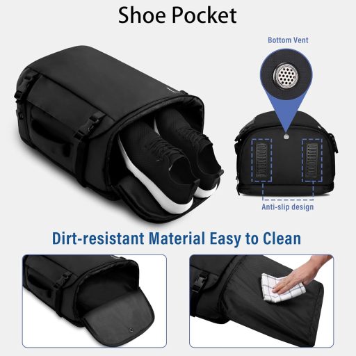 Rucsac de călătorie HOMIEE 40L, impermeabil, pentru laptop 15.6-17.3, cu compartiment pentru pantofi