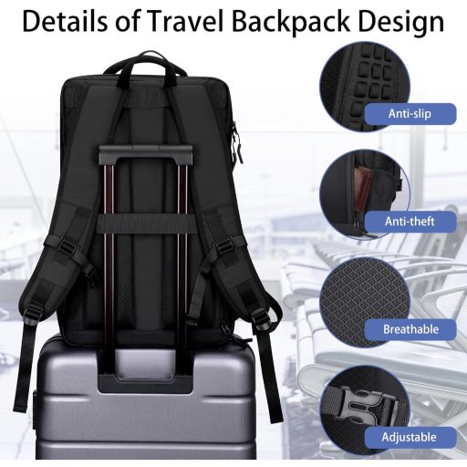 Rucsac de călătorie HOMIEE 40L, impermeabil, pentru laptop 15.6-17.3, cu compartiment pentru pantofi