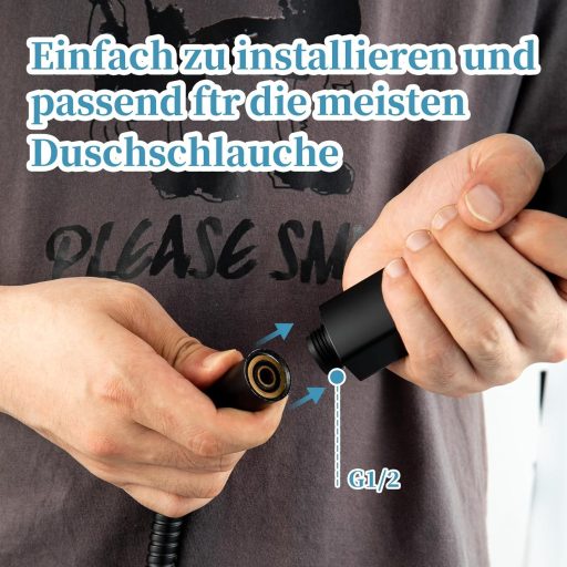 OFFO Fekete Zuhanyfej 130mm - 6 Vízsugár Típussal, Víztakarékos, XXL Méretű Kerek Zuhanyrózsa Fürdőszobába, Falra Szerelhető Műanyag Zuhanyf