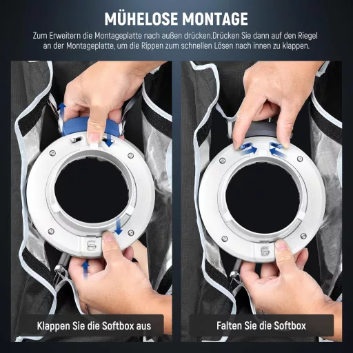 NEEWER 60x90cm Téglalap Softbox Bowens Rögzítéssel - Gyorskioldós Stúdió Fényformáló Diffúzorral és Rácsos Táskával, Aputure 120d és Godox S