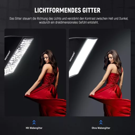 NEEWER Softbox dreptunghiular 60x90cm cu montură Bowens - Studio Light Shaper cu difuzor cu eliberare rapidă și grilă tip fagure cu geantă de transport, compatibil cu Aputure 120d și Godox S