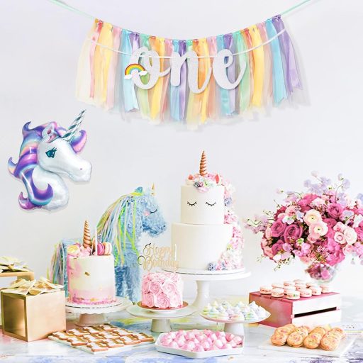G2PLUS Banner Curcubeu Scaun Înalt Decor Petrecere 1 An Fată Băiat Baby Shower