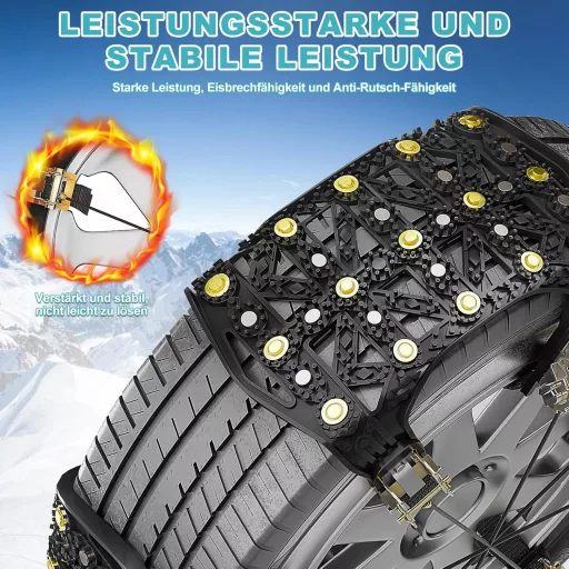 SUNYRISY 8-dielna sada snehových reťazí, univerzálne núdzové reťaze pre automobily, nastaviteľné TPU gumové reťaze, vysoká priľnavosť, pre šírku pneumatík 215-285 mm