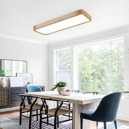 Schindora LED mennyezeti lámpa fa 100x30cm dimmelhető távirányítóval