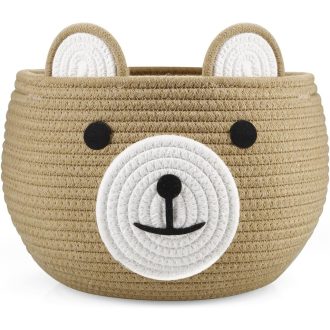   PandaEar Pamut Kötél Babakorb Macis Mintával - Pelenkázó Organizer Újszülötteknek