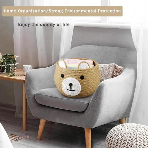 Organizér na plienky PandaEar z bavlneného lana s motívom medvedíka pre novorodencov