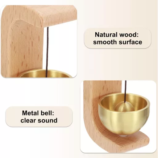 PATIKIL Fa Ajtócsengő Mágneses Függeszthető Fém Harangos Csengő Önragasztós