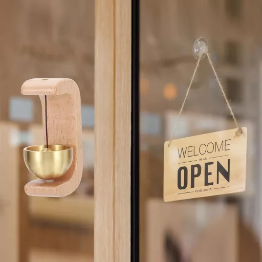 PATIKIL Fa Ajtócsengő Mágneses Függeszthető Fém Harangos Csengő Önragasztós