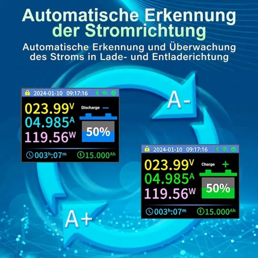 DewinLVD 600A WiFi Akkumulátor Monitor 12-72V Feszültségmérő App Vezérléssel