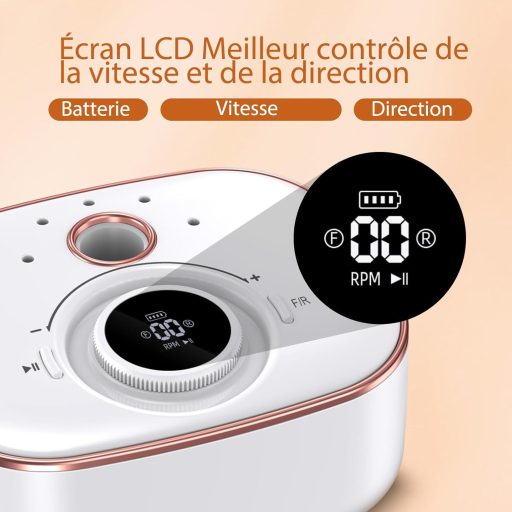 CIVPOWER Freză electrică profesională pentru unghii 35000 RPM - Set manichiură pedichiură 13 în 1 pentru unghii cu gel, cu baterie de 4000 mAh