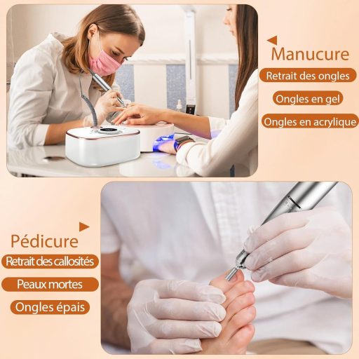 CIVPOWER Professzionális Elektromos Körömvágó 35000 RPM - 13 az 1-ben Manikűr Pedikűr Szett Zselés Körmökhöz 4000 mAh Akkumulátorral