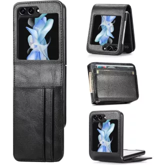   Husă tip flip Verco pentru Samsung Galaxy Z Flip 6 5G, carcasă de protecție neagră pentru telefon mobil cu pliere verticală