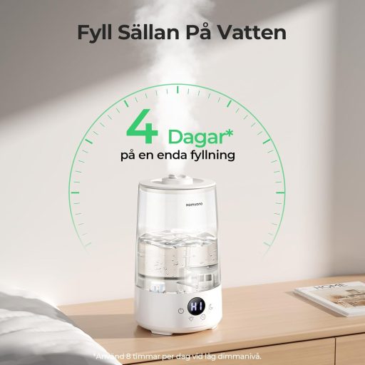 Homvana 3.6L párásító 360° hideg köd 34 órás működés csendes 16dB