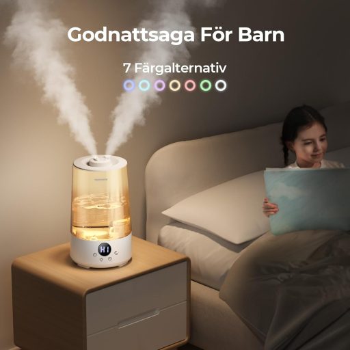 Homvana 3.6L párásító 360° hideg köd 34 órás működés csendes 16dB